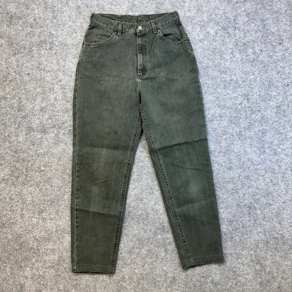 Lee Riveted Tapered Jeans Womens Size 27 Olive Green Vintage High Rise 90s